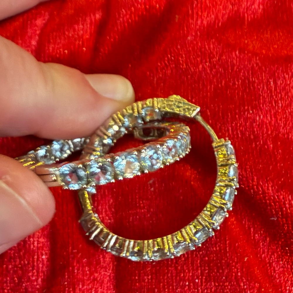 Jewelry Television we have these beautiful aquamarine style hoop earrings. - Picture 2 of 4